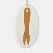 Vis & Chips Shop Wooden Fork Keramisch Ornament (Rechts)