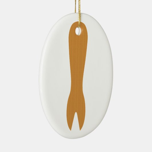 Vis & Chips Shop Wooden Fork Keramisch Ornament (Rechts)