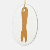 Vis & Chips Shop Wooden Fork Keramisch Ornament (Links)