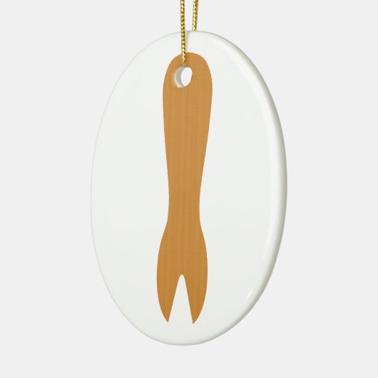 Vis & Chips Shop Wooden Fork Keramisch Ornament (Links)