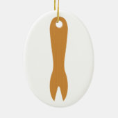 Vis & Chips Shop Wooden Fork Keramisch Ornament (Achterkant)