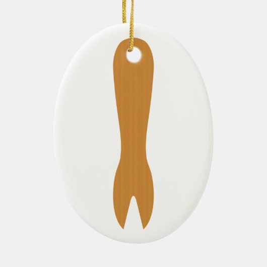 Vis & Chips Shop Wooden Fork Keramisch Ornament (Achterkant)