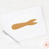 Vis & Chips Shop Wooden Fork Ovale Sticker (Envelop)