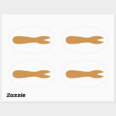 Vis & Chips Shop Wooden Fork Ovale Sticker (Vel)