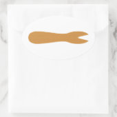 Vis & Chips Shop Wooden Fork Ovale Sticker (Tas)