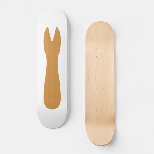 Vis & Chips Shop Wooden Fork Persoonlijk Skateboard (Voorkant)