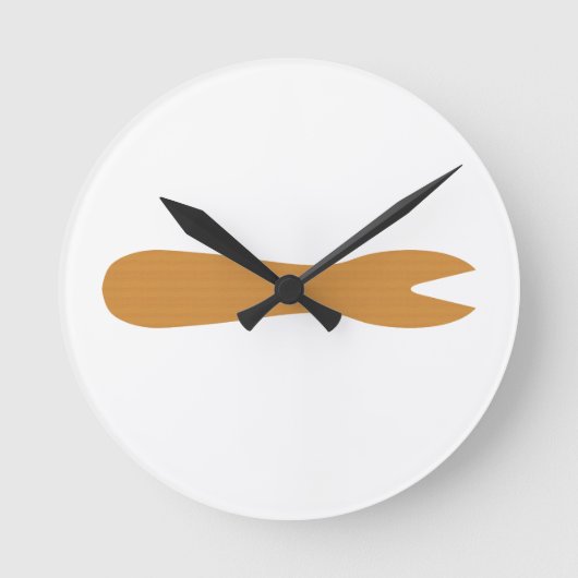Vis & Chips Shop Wooden Fork Ronde Klok (Voorkant)