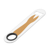Vis & Chips Shop Wooden Fork Speed Flessenopener (Achterkant Gekanteld)
