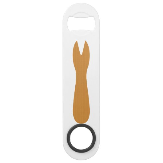 Vis & Chips Shop Wooden Fork Speed Flessenopener (Voorkant)