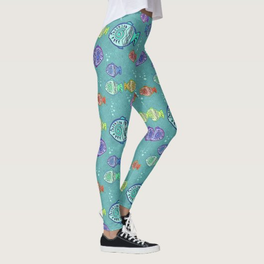 Vis clip art patroon gekleurd leggings (Rechts)