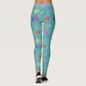 Vis clip art patroon gekleurd leggings (Achterkant)