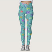 Vis clip art patroon gekleurd leggings (Voorkant)