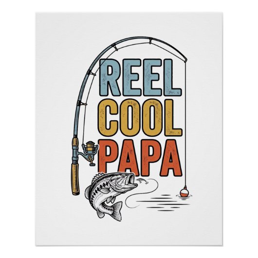Vis Cool Papa Vis Shirt Ontwerp_1 Perfect Poster (Voorkant)