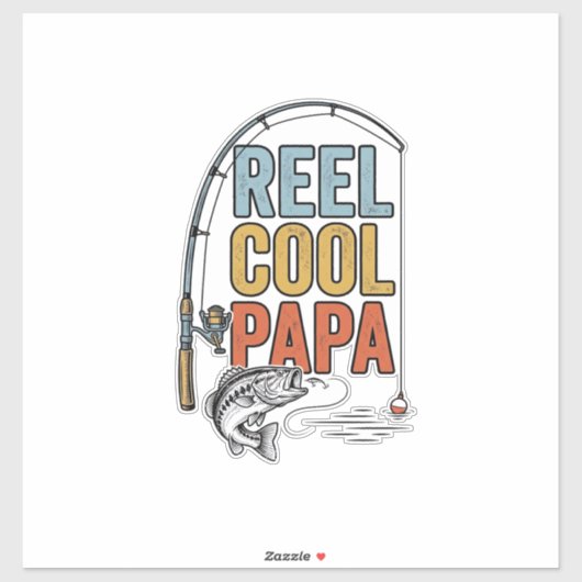 Vis Cool Papa Vis Shirt Ontwerp_1 Sticker (Vel)