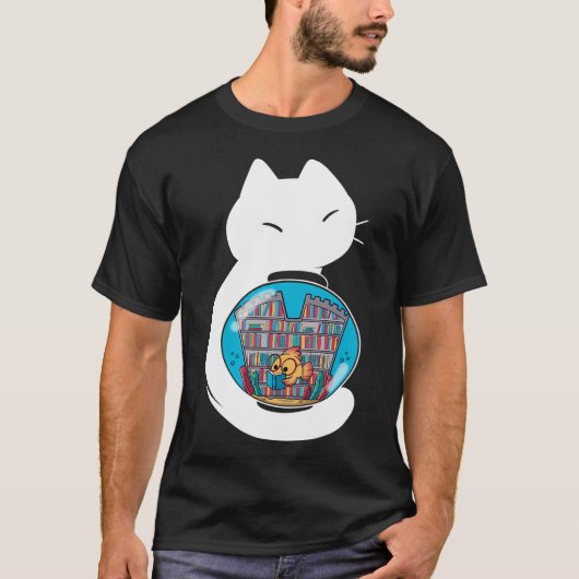 Vis Cozy Bibliotheek T-shirt (Voorkant)