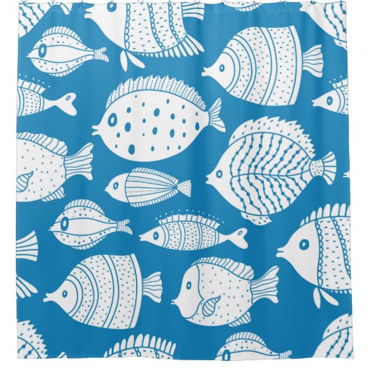  vis: decoratieve illustratieset. douchegordijn (Voorkant)