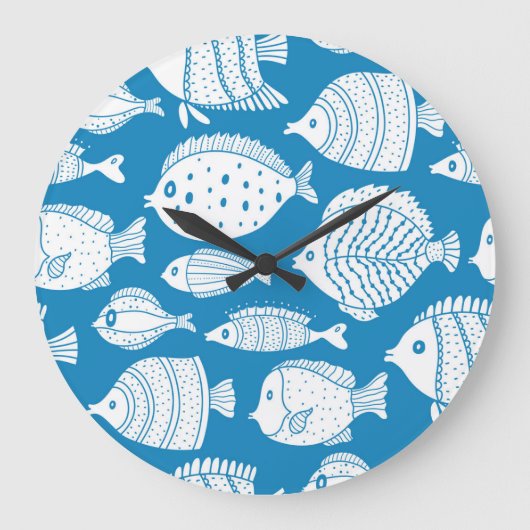  vis: decoratieve illustratieset. grote klok (Voorkant)