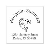 Vis die bijt Vist Hook Arch Adres Zelfinktende Stempel (Design)