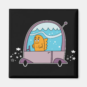 Vis die een auto bestuurt - Magnet