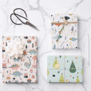 Vis, Dino's & Avo Inpakpapier Vel