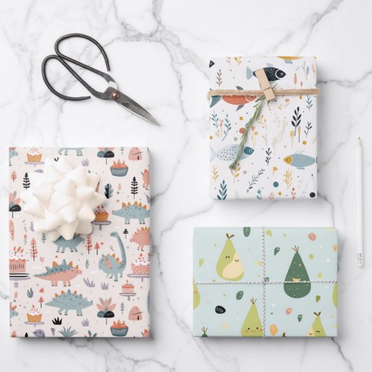 Vis, Dino's & Avo Inpakpapier Vel (Voorkant)