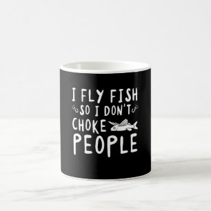 Vis Dont Choke Mensen vliegen met vissen Koffiemok