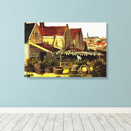 Vis droogblauw door Vincent van Gogh Canvas Afdruk (Insitu (Houten vloer))