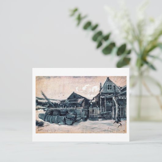 Vis-Drying Barn, Vincent van Gogh Briefkaart (Staand voorkant)