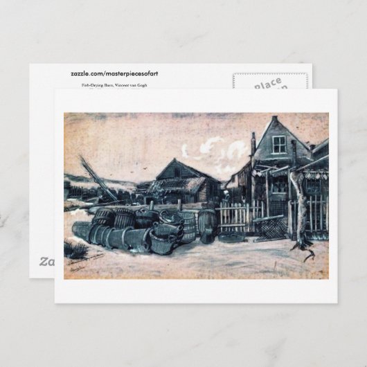 Vis-Drying Barn, Vincent van Gogh Briefkaart (Voorkant / Achterkant)