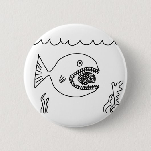 Vis Eats Brain Ronde Button 5,7 Cm (Voorkant)