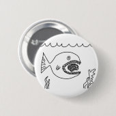 Vis Eats Brain Ronde Button 5,7 Cm (Voorkant /achterkant)