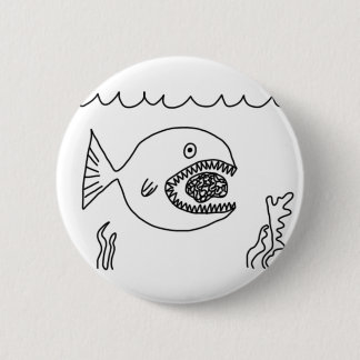 Vis Eats Brain Ronde Button 5,7 Cm