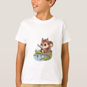 Vis eekhoorn bij de vijver kinderen t-shirt