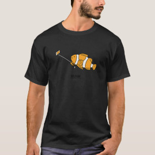 Vis Egoïstische Telefoon Foto Selfie Stok Oranje G T-shirt