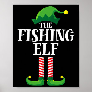 Vis Elf Bijpassende Familie Groep Kerstfeest Poster