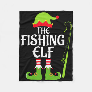 Vis Elf Overeenkomstige Familie Groep Kerstfeest Fleece Deken
