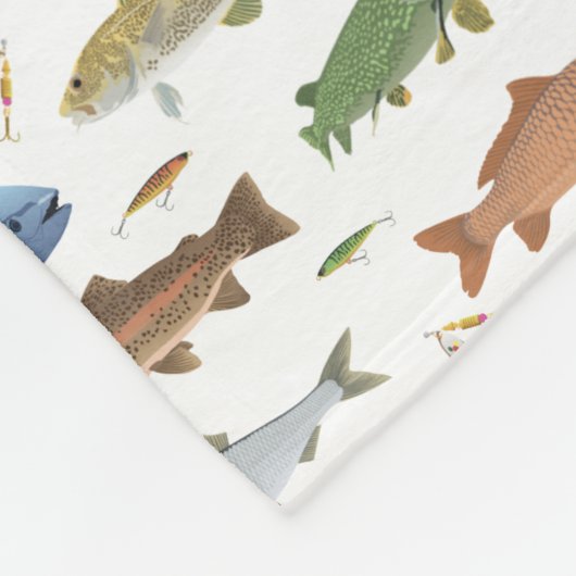 Vis en aas fleece deken (Hoek)