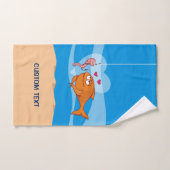 Vis en aas in liefde bad handdoek (Handdoek)