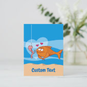 Vis en aas in liefde Briefkaart (Staand voorkant)