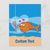 Vis en aas in liefde Briefkaart (Voorkant)