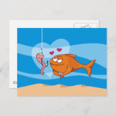 Vis en aas in liefde briefkaart (Voorkant / Achterkant)