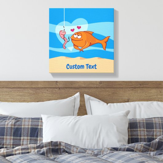 Vis en aas in liefde Canvas Print (Insitu (Slaapkamer))