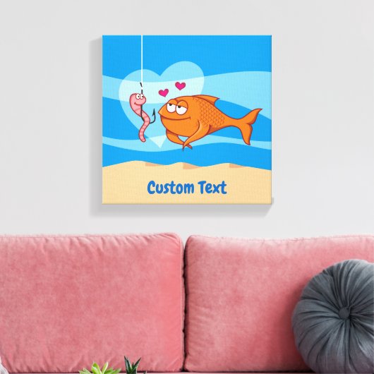 Vis en aas in liefde Canvas Print (Insitu (Woonkamer))