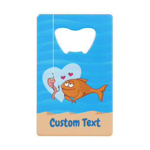 Vis en aas in liefde Credit Kaart Bottle Opener Creditkaart Flessenopener