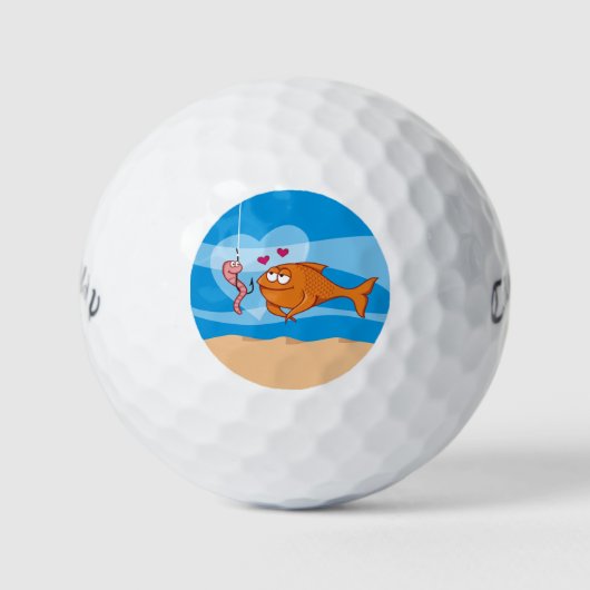 Vis en aas in liefde golfballen (Voorkant)
