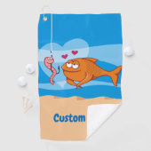 Vis en aas in liefde golfhanddoek (Insitu)