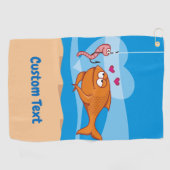 Vis en aas in liefde golfhanddoek (Horizontaal)