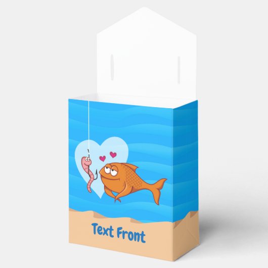 Vis en aas in liefde gunst box bedankdoosjes (Geopend)