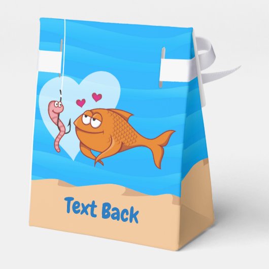 Vis en aas in liefde gunst box bedankdoosjes (Achterkant)