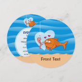 Vis en aas in liefde kaart (Voorkant / Achterkant)